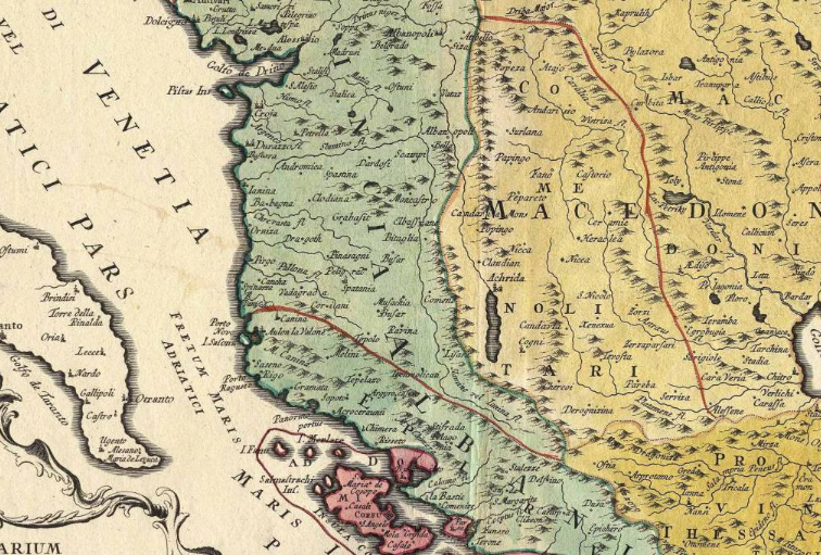 Harta e D.A.Hauer e vitit 1770 (Burimi: shqip.info)
